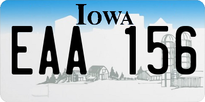 IA license plate EAA156