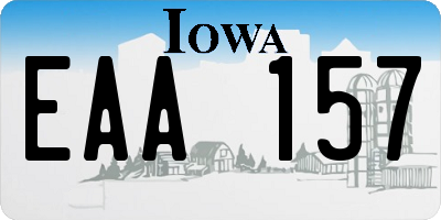 IA license plate EAA157