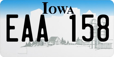 IA license plate EAA158
