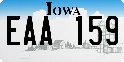 IA license plate EAA159