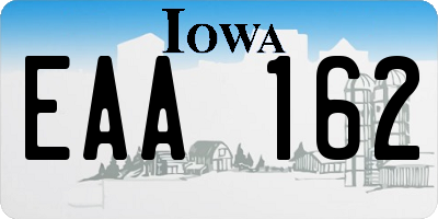IA license plate EAA162