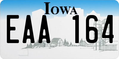 IA license plate EAA164