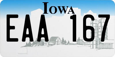 IA license plate EAA167