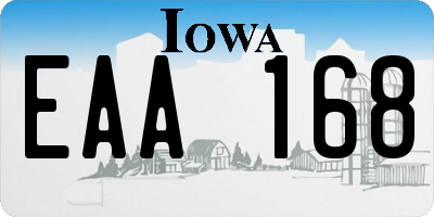 IA license plate EAA168