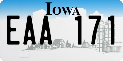 IA license plate EAA171