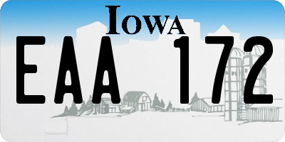 IA license plate EAA172