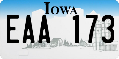 IA license plate EAA173