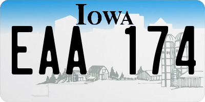 IA license plate EAA174