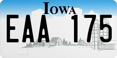 IA license plate EAA175
