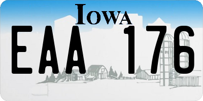 IA license plate EAA176
