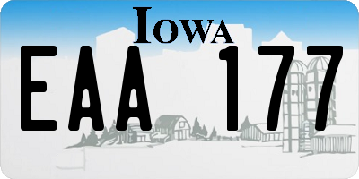 IA license plate EAA177
