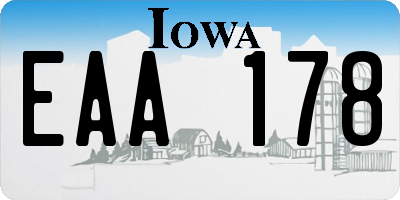 IA license plate EAA178