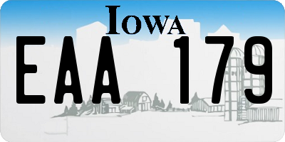 IA license plate EAA179