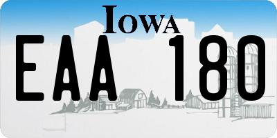 IA license plate EAA180