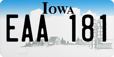 IA license plate EAA181