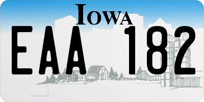 IA license plate EAA182