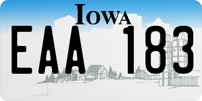 IA license plate EAA183