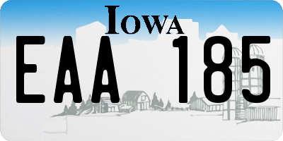 IA license plate EAA185