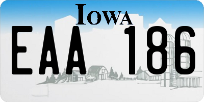 IA license plate EAA186