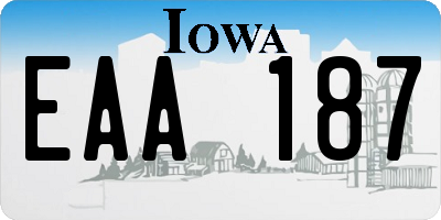 IA license plate EAA187