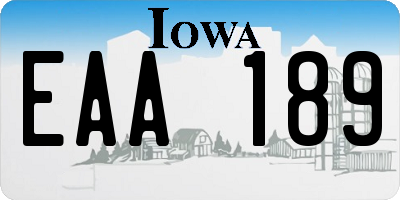 IA license plate EAA189