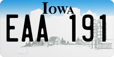 IA license plate EAA191