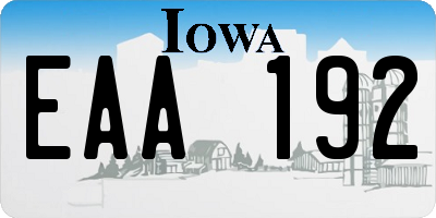 IA license plate EAA192