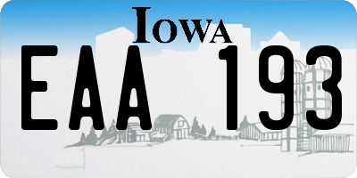 IA license plate EAA193