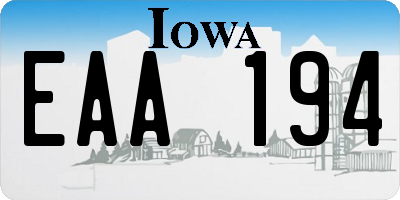 IA license plate EAA194