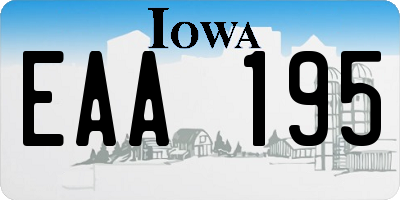 IA license plate EAA195
