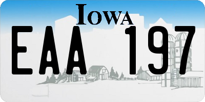 IA license plate EAA197