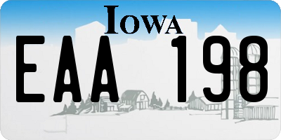 IA license plate EAA198