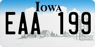 IA license plate EAA199