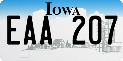 IA license plate EAA207