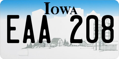 IA license plate EAA208