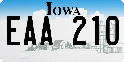 IA license plate EAA210