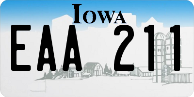 IA license plate EAA211