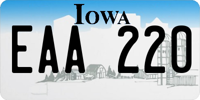 IA license plate EAA220