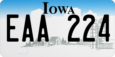 IA license plate EAA224