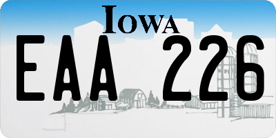 IA license plate EAA226