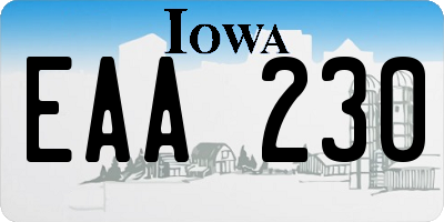 IA license plate EAA230