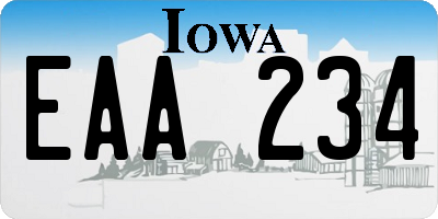 IA license plate EAA234