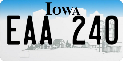 IA license plate EAA240