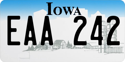 IA license plate EAA242