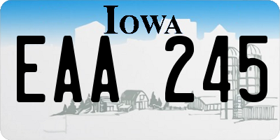 IA license plate EAA245