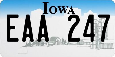 IA license plate EAA247