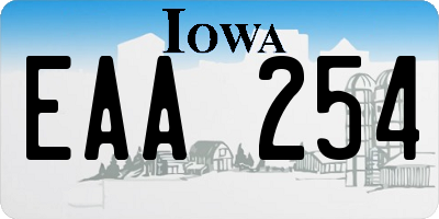 IA license plate EAA254