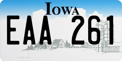 IA license plate EAA261