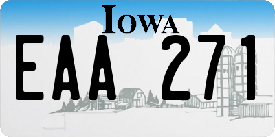 IA license plate EAA271