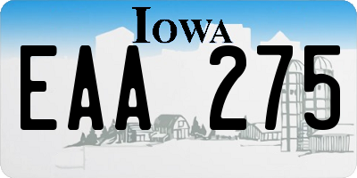 IA license plate EAA275